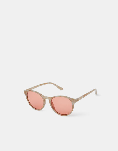 Pink Tinted Marble Preppy Sunglasses, , large