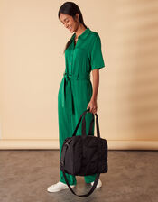 Quilted Shoulder Bag with Recycled Nylon, , large