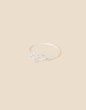 Recycled Sterling Silver Sparkly Constellation Gemini Ring, White (ST CRYSTAL), large