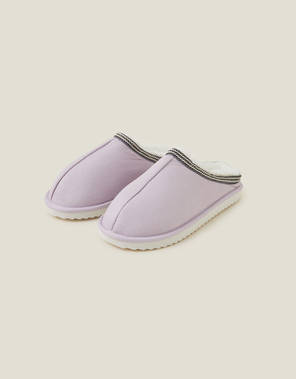 Suedette Braid Mule Slippers Purple Slippers Accessorize UK