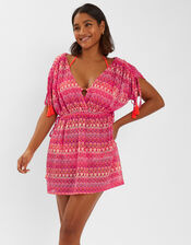 Crochet Mini Kaftan, Multi (BRIGHTS MULTI), large