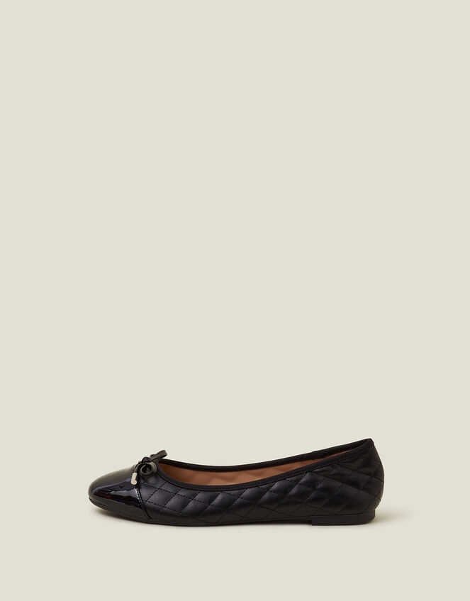 Quilted Ballet Flats, Black (BLACK), large