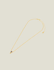 14ct Gold-Plated Lapis Triangle Pendant Necklace, , large