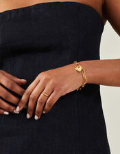 14ct Gold-Plated Heart Chain Bracelet, , large