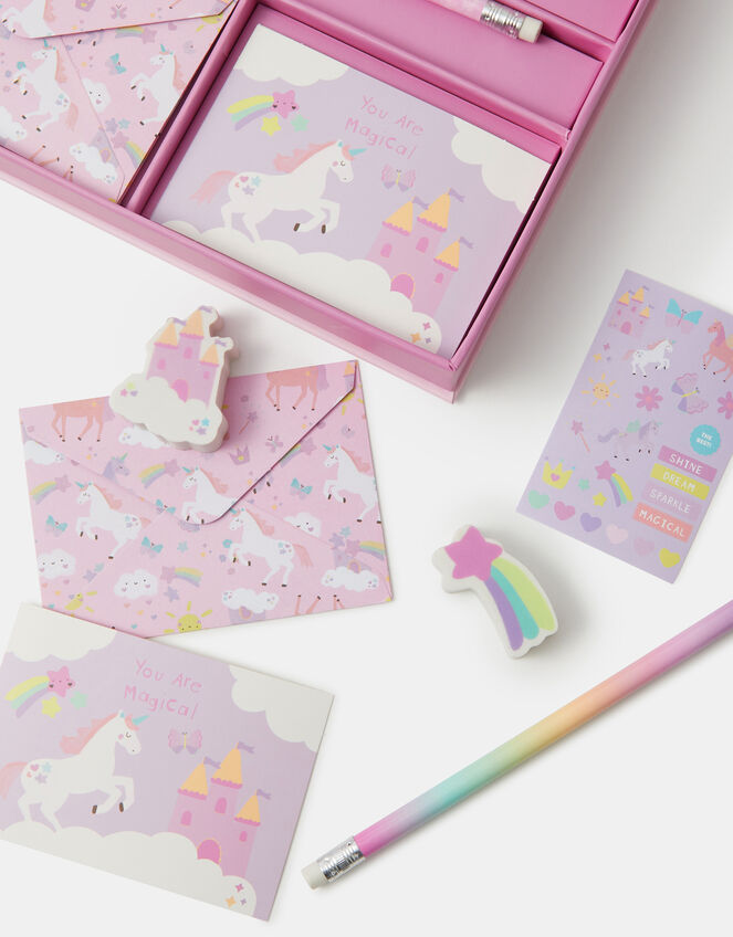 Girls Unicorn & Rainbow Stationery Box Set, , large