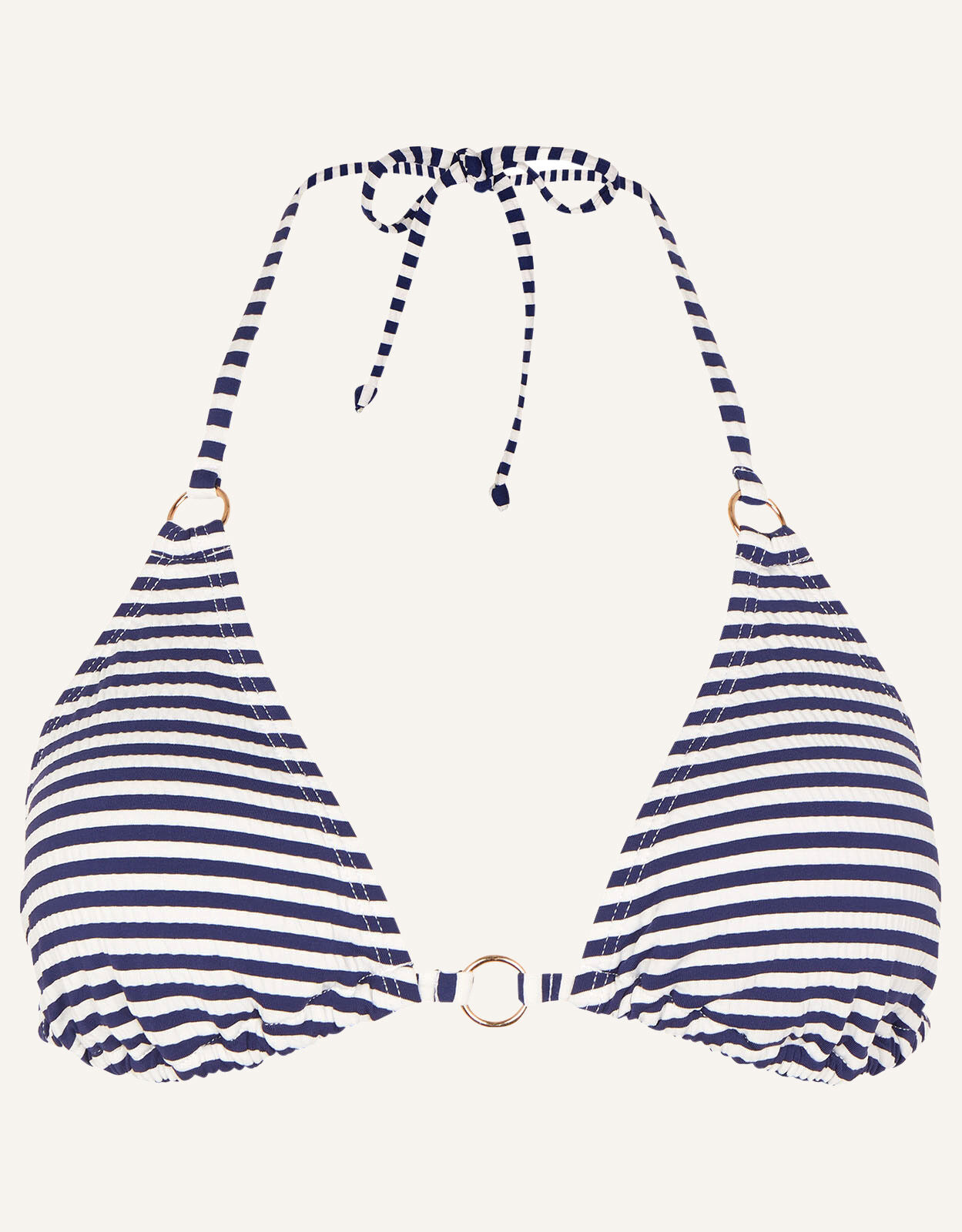 Navy and white striped bikini top top
