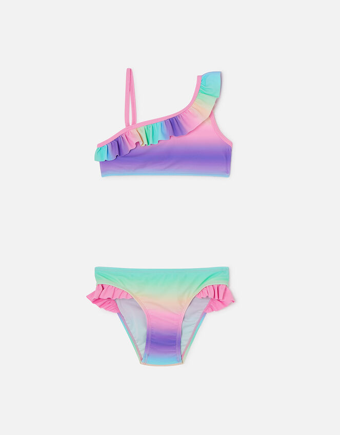 Girls Ombre Frill Bikini Set, Multi (PASTEL-MULTI), large