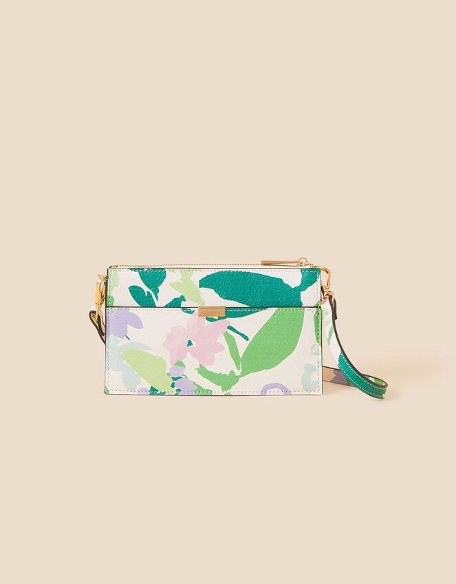 Floral Printed Cross-Body Bag, , large