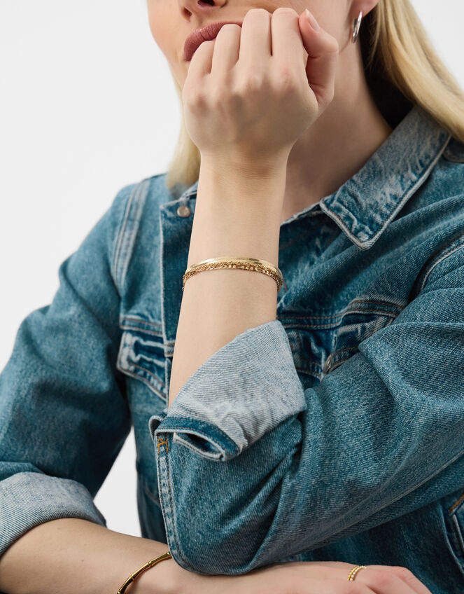 3-Pack Delicate Chain Bracelets, Gold (GOLD), large