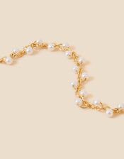 Twisted Faux Pearl Anklet, , large