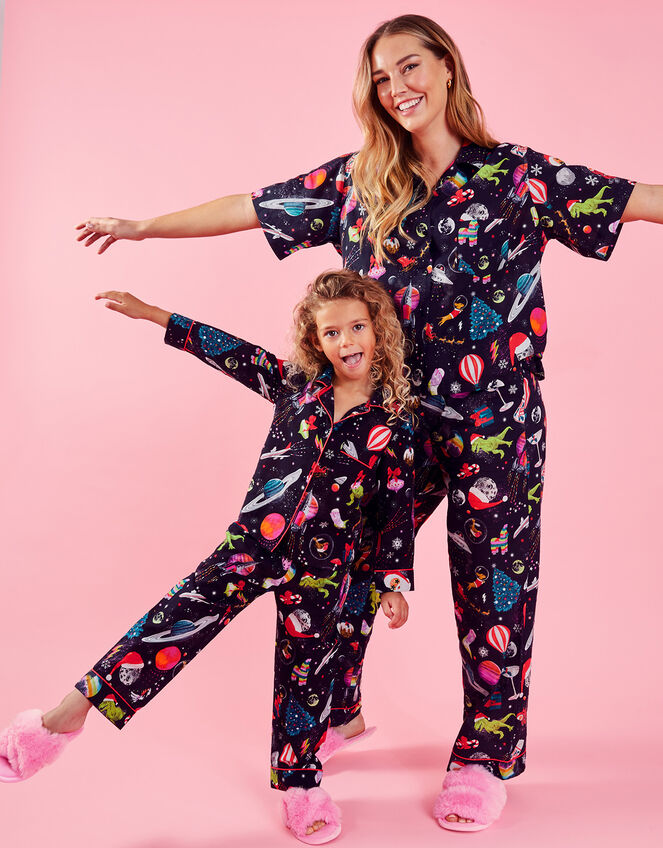 Girls Christmas Print Pyjama Set, Multi (BRIGHTS-MULTI), large