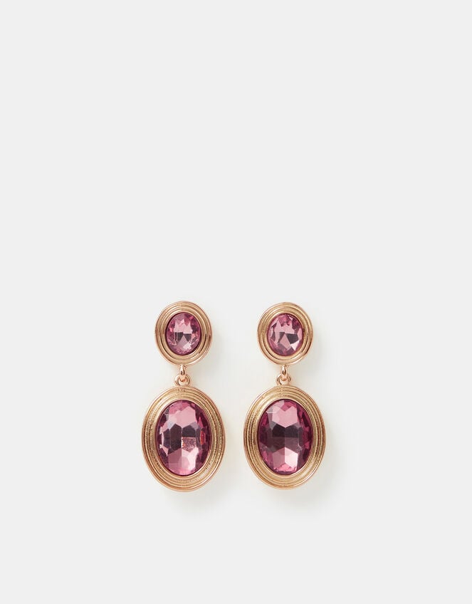 Oval Jewel Drop Earrings, , large