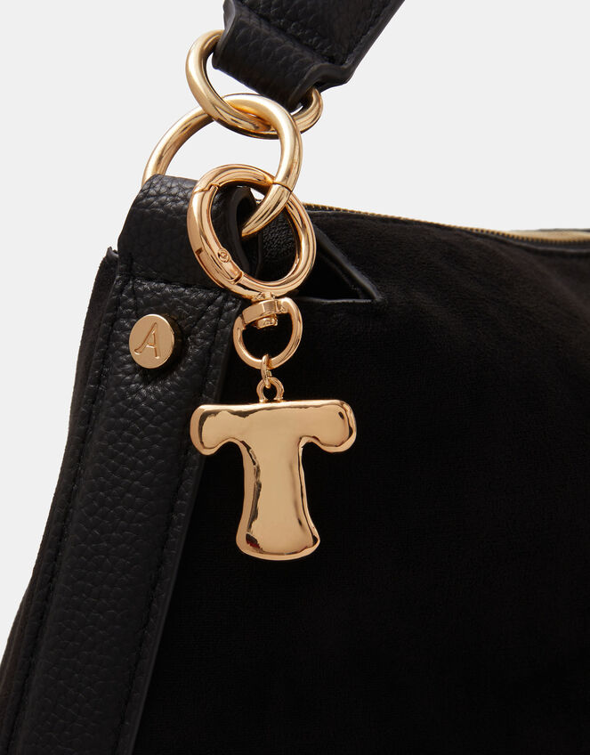 Bubble Initial Bag Charm, Gold (GOLD), large