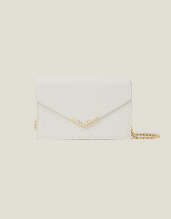 Envelope Cross-Body Bag, White (WHITE), large