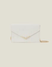 Envelope Cross-Body Bag, White (WHITE), large