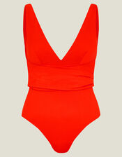 Plunge Shaping Swimsuit, Orange (CORAL), large