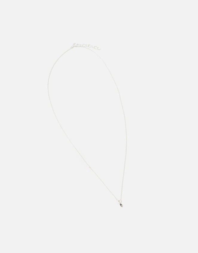 Sterling Silver Crystal Necklace, , large