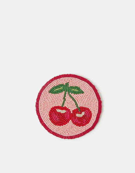 Cherry Beaded Coaster, , large