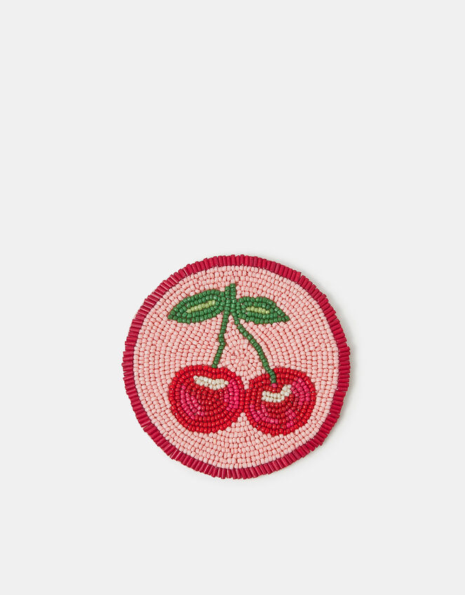Cherry Beaded Coaster, , large