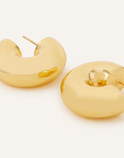 14ct Gold-Plated Chunky Bubble Hoop Earrings, , large
