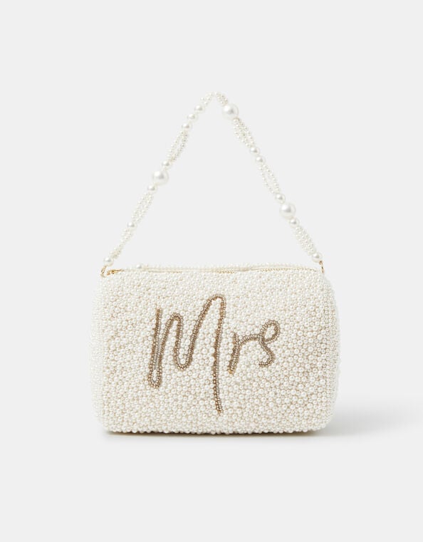 Mrs Beaded Pearl Handheld Bag, , large