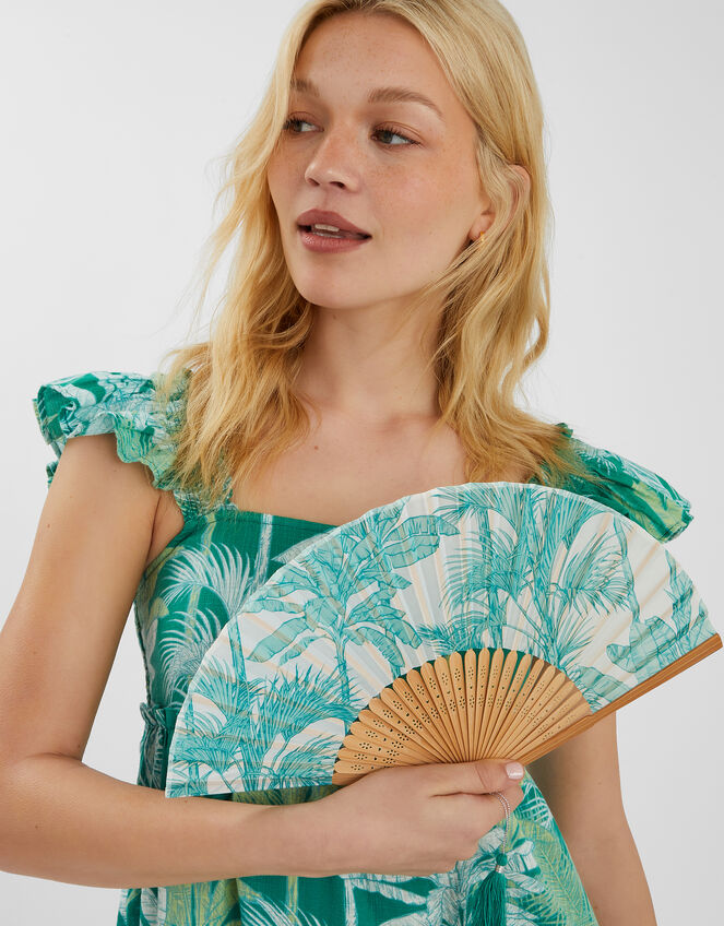 Palm Print Foldable Fan, , large