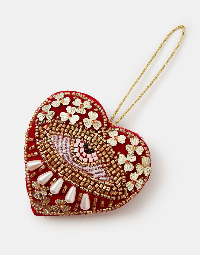 Embellished Heart Eye Christmas Tree Decoration, , large