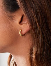 14ct Gold-Plated Huggie Hoops Set of Two, , large