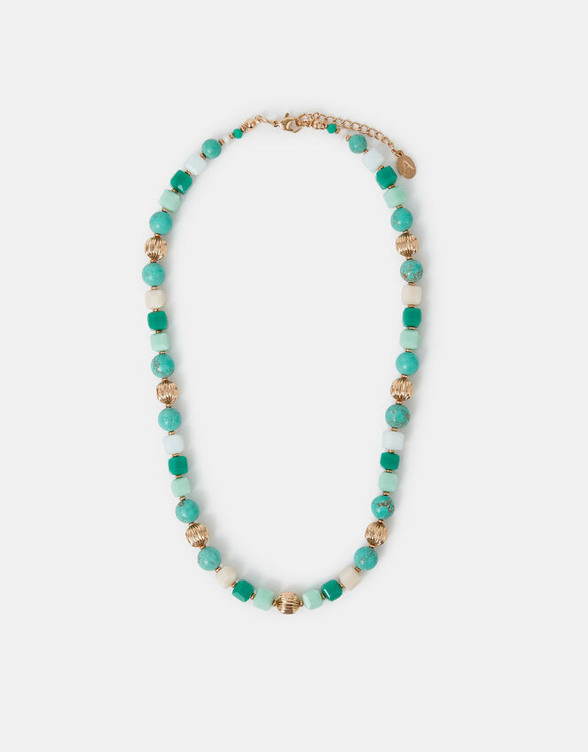 Mixed Stone Beaded Necklace, , large