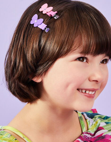 4-Pack Girls Butterfly Salon Clips, , large