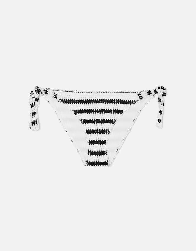 Crochet Bikini Bottoms, Black (BLACK WHITE), large