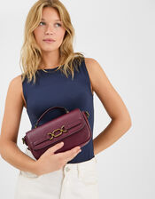 Snaffle Crossbody Bag, Red (BURGUNDY), large