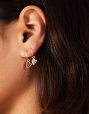 3-Pack Heart Hoop Earrings, , large