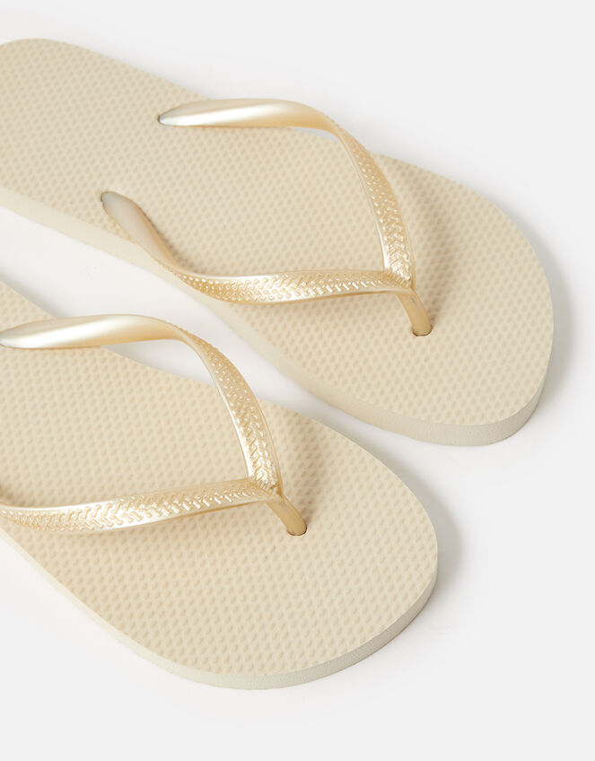 Embroidered Flip Flops Gold | Flip flops | Accessorize Global