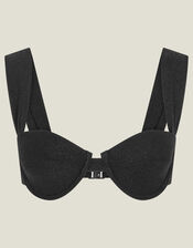 Shimmer Moulded Cup Bikini Top, Black (BLACK), large