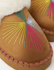 Embroidered Mule Slippers, Multi (BRIGHTS MULTI), large