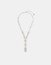 Diamanté Link Lariat Necklace, , large