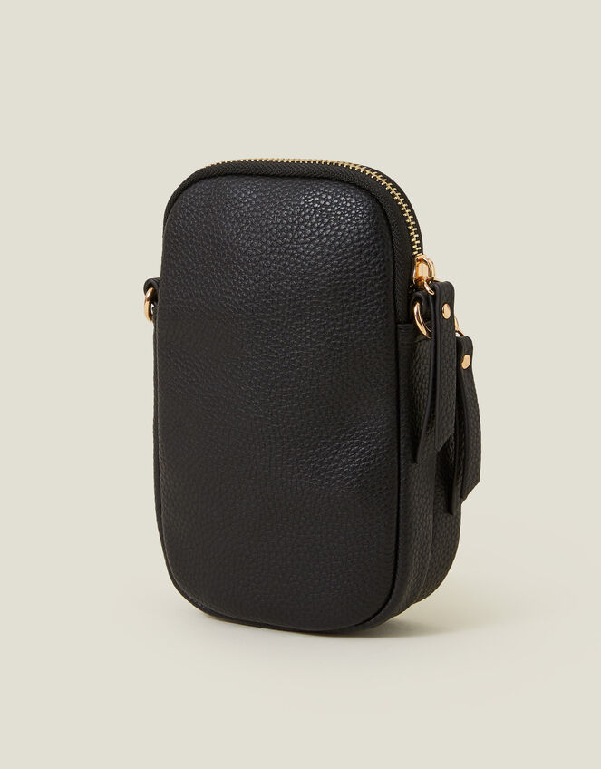 Webbing Strap Phone Bag, Black (BLACK), large