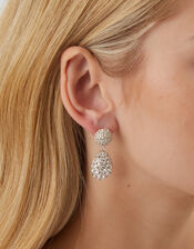 Double Drop Diamanté Earrings, , large