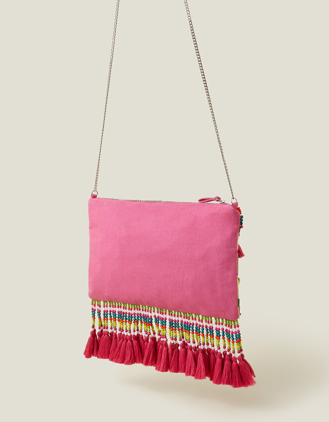 Hand-Embellished Fringe Bag, , large