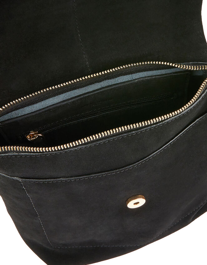 Maud Suede Backpack, Black (BLACK), large