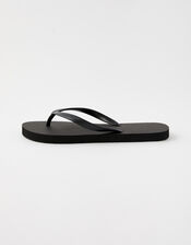 Plain Flip Flops, Black (BLACK), large