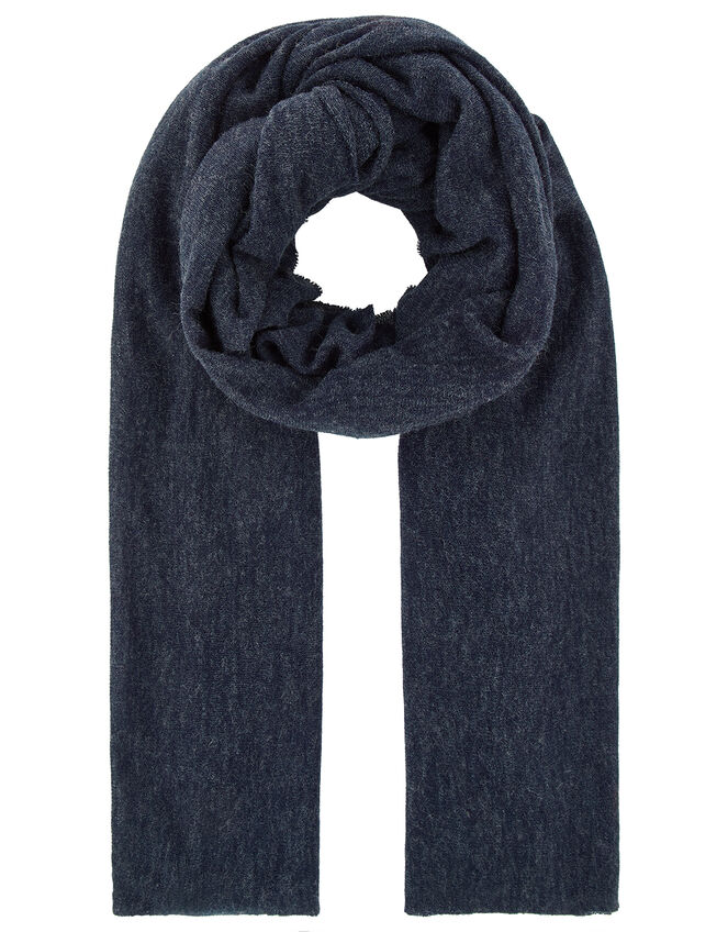 Lightweight Knitted Scarf, Grey (CHARCOAL), large