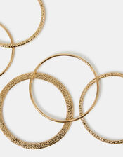 6-Pack Mixed Metal Bangles Gold, , large
