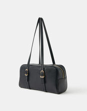 Buckle Strap Bowler Bag, Black (BLACK), large