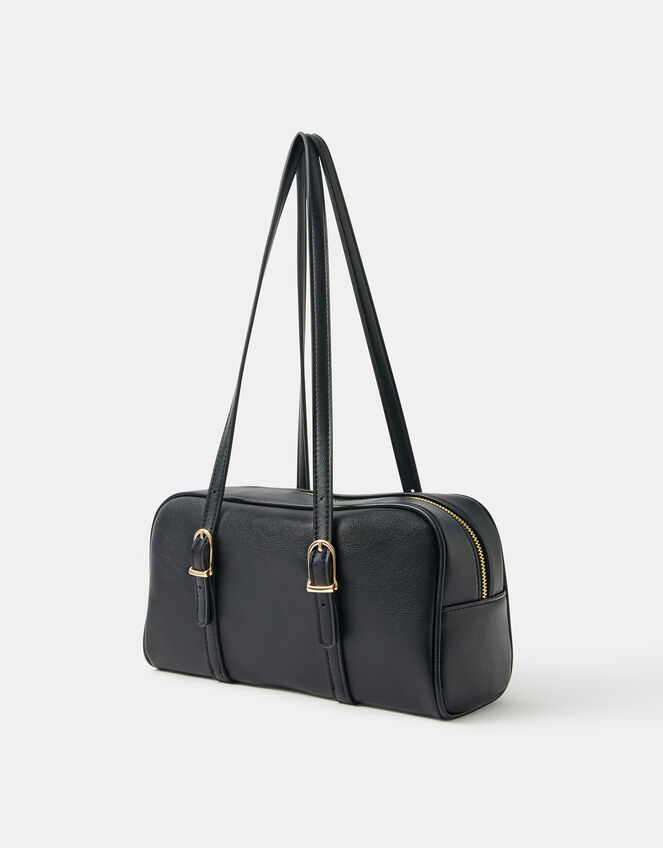 Buckle Strap Bowler Bag, Black (BLACK), large