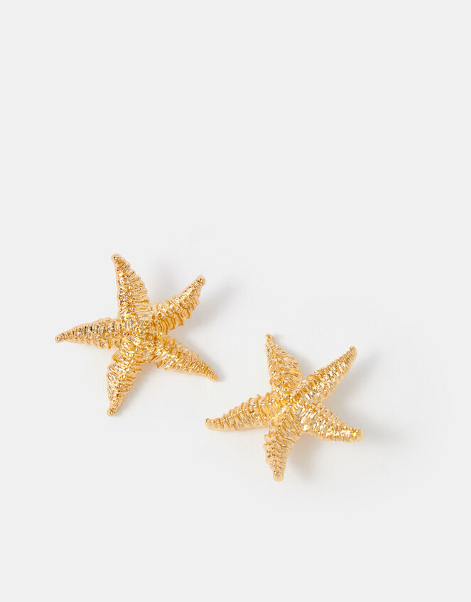 Statement Starfish Stud Earrings, , large