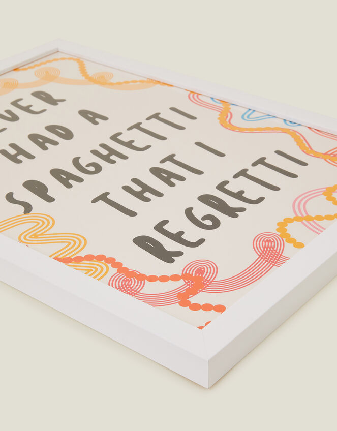 Pink Giraffe Print Co Spaghetti Slogan Framed A3 Art Print, , large