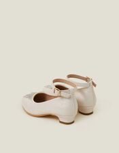 Girls Diamante Butterfly Heels, Gold (PALE GOLD), large