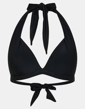 Moulded Cup Halter Neck Bikini Top, Black (BLACK), large